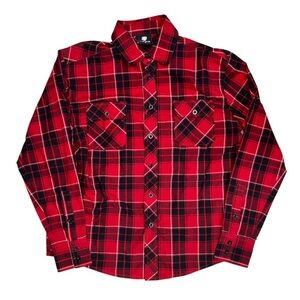 Yago Plaid Flannel Button Down Long Sleeve Casual Shirt